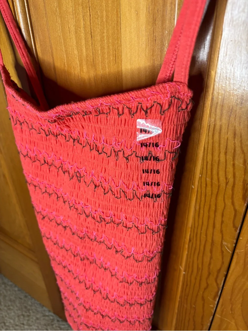 Justice Bright Coral Knit Spaghetti-Strap Tank